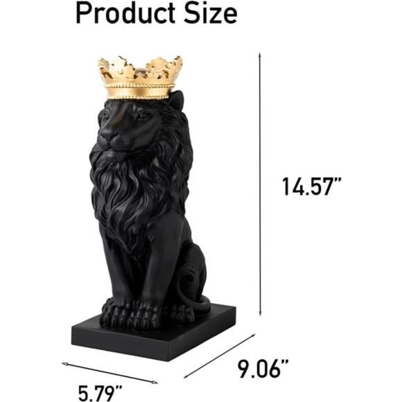 NEW - Lion Statue Outdoor Collectible Figurines - Home & Office Decor for Desk - Picture 6 of 6